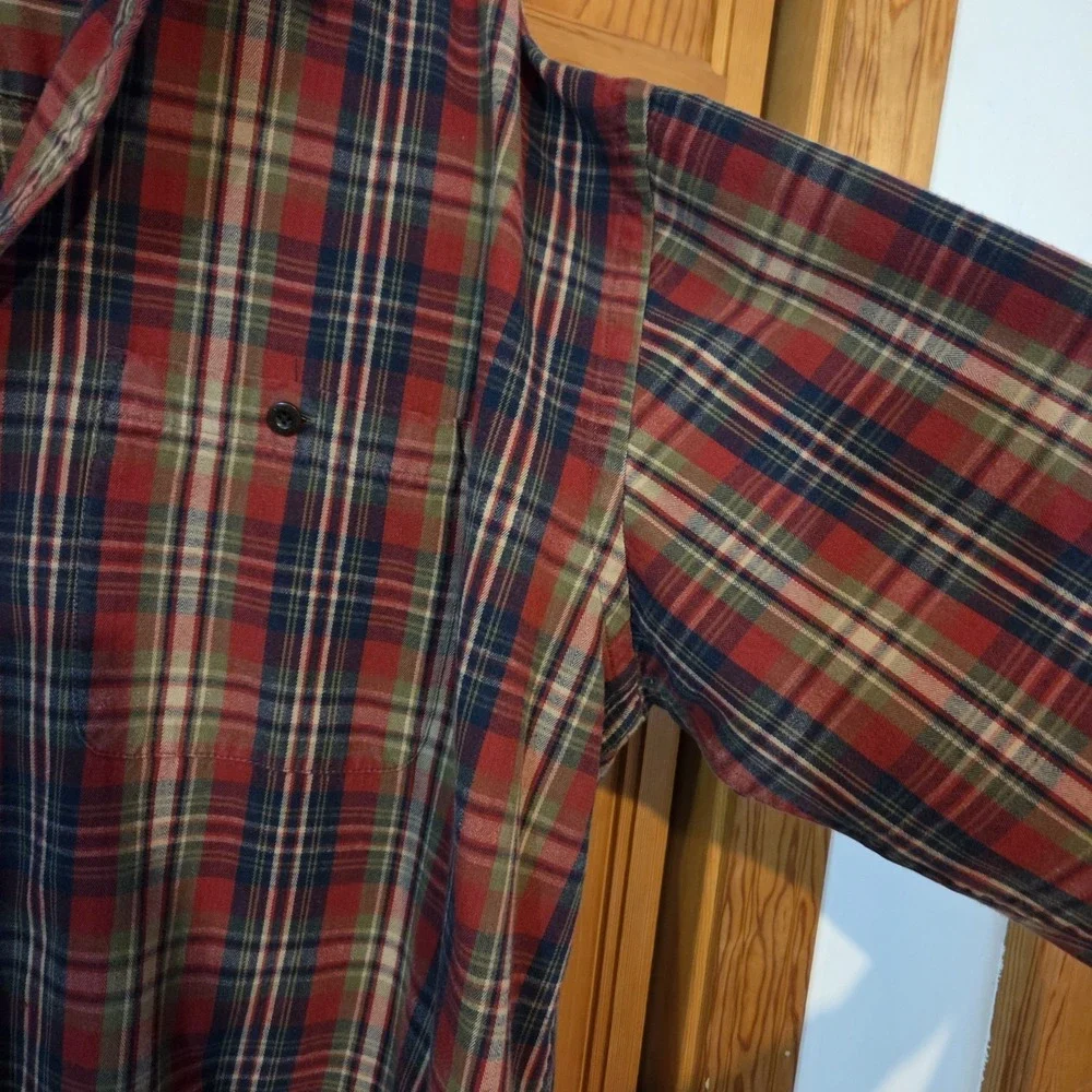 Orvis Plaid Flannel Shirt Long Sleeve Button Up Cotton Men's XL